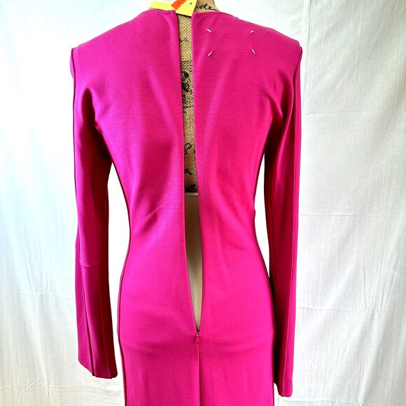 Maison Martin Margiela Women's Pink Midi Sheath Dress Sz 40/4 Knit Jersey Italy - Picture 12 of 16
